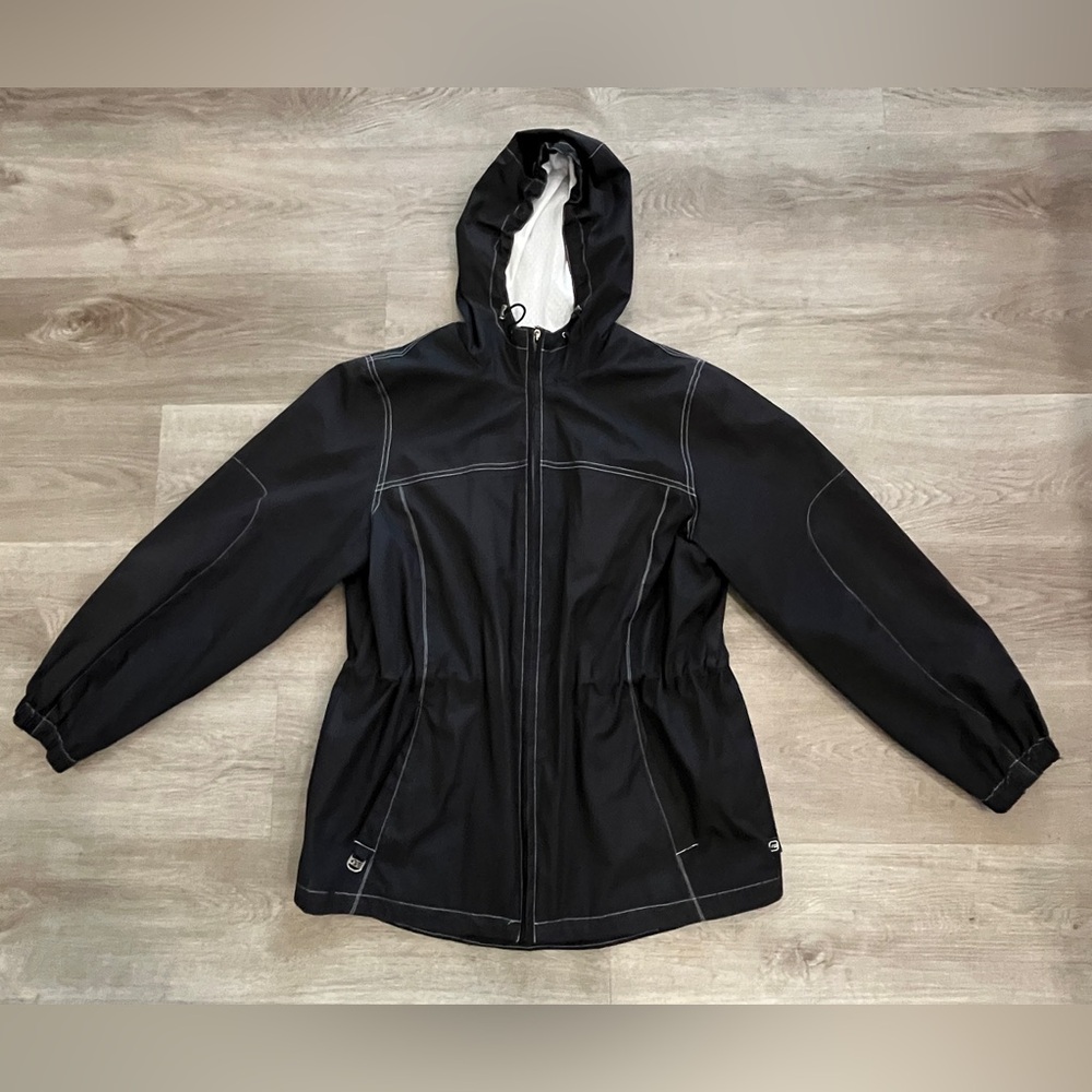 Free Country Radiance Women Lined Anorak Full Zip Rain Jacket Black Large